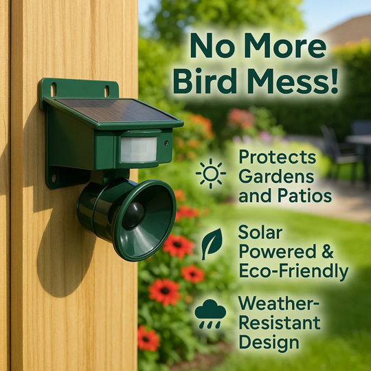 BirdSonix - Bewegungsaktivierter Ultraschall-Tiervertreiber Für Gärten