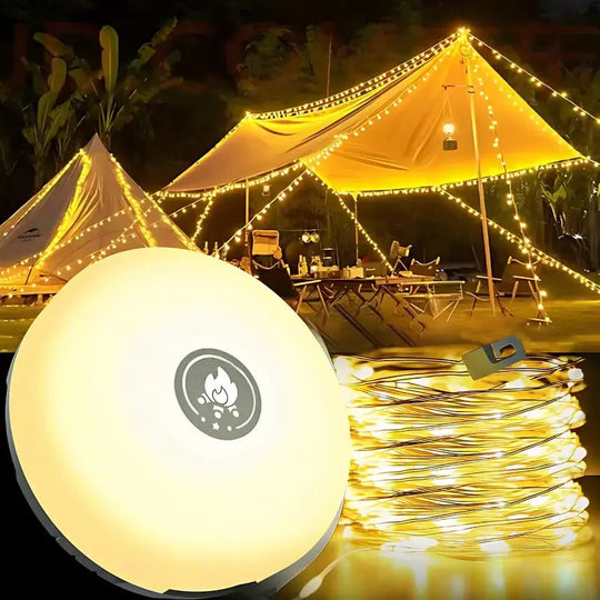 Glowpakt - 4-In-1 Campingleuchte Mit Einziehbarer Lichterkette