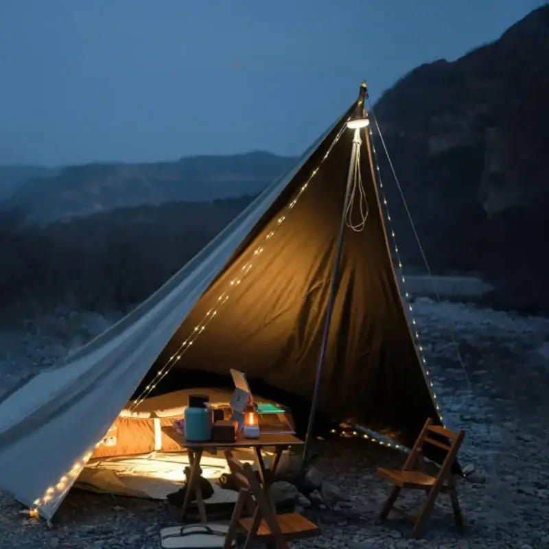 Glowpakt - 4-In-1 Campingleuchte Mit Einziehbarer Lichterkette