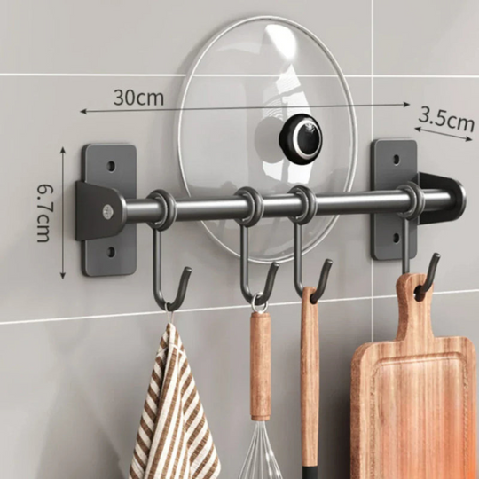 Hangly - Wandmontierte Küchenreling Mit Haken