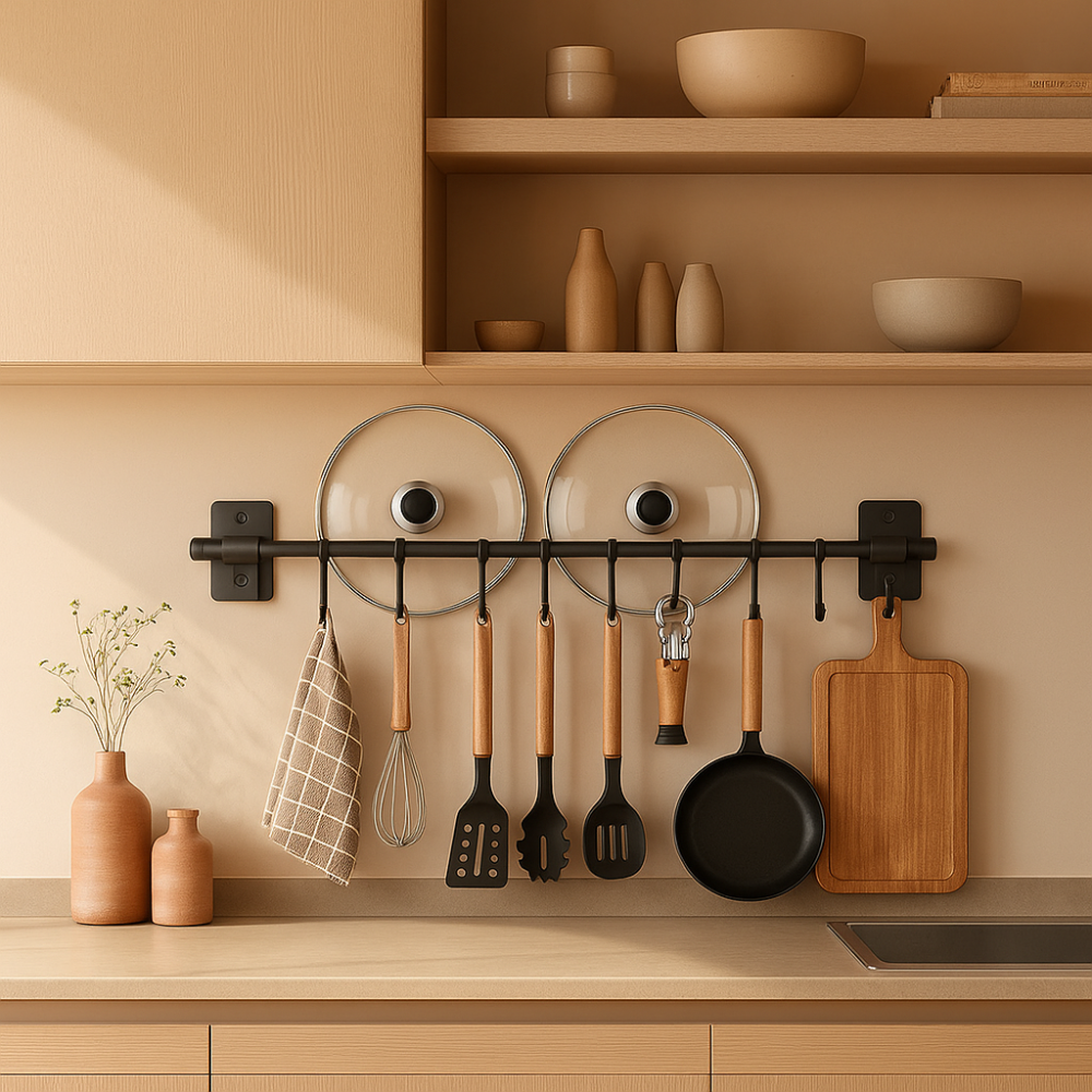 Hangly - Wandmontierte Küchenreling Mit Haken