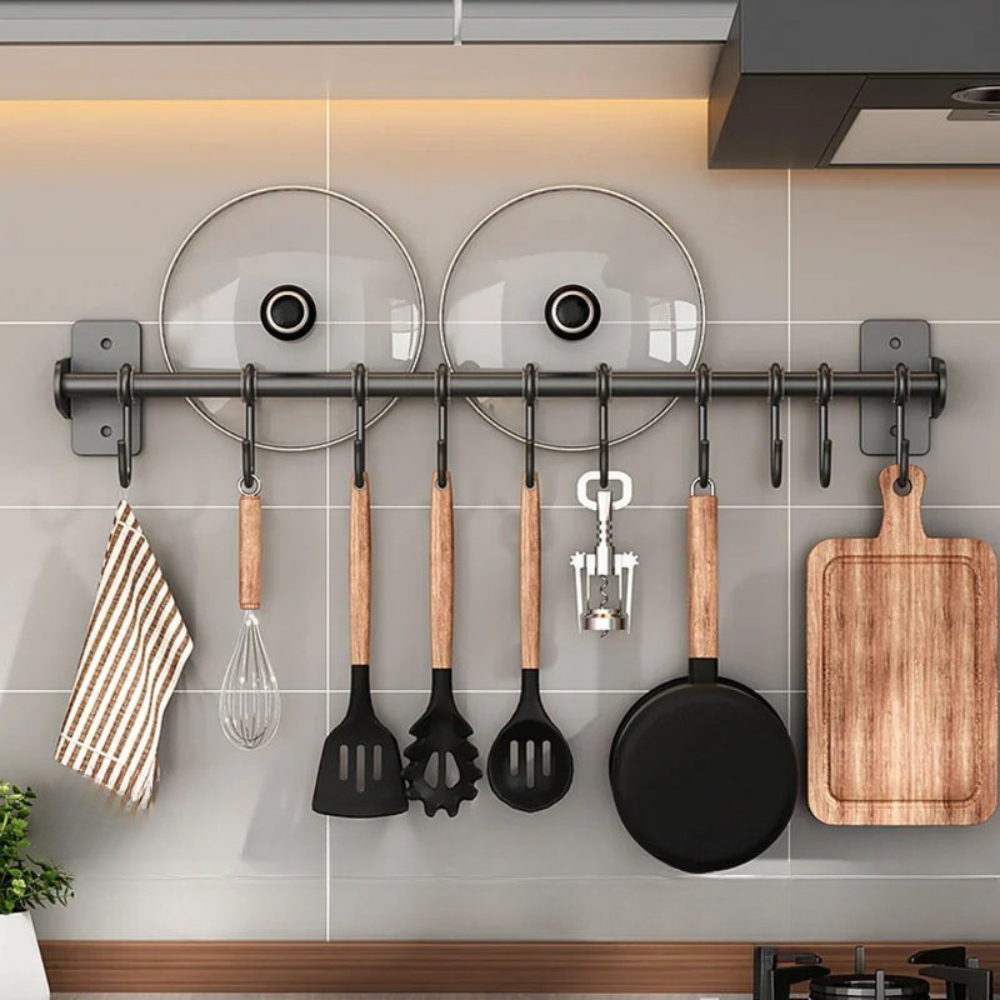Hangly - Wandmontierte Küchenreling Mit Haken