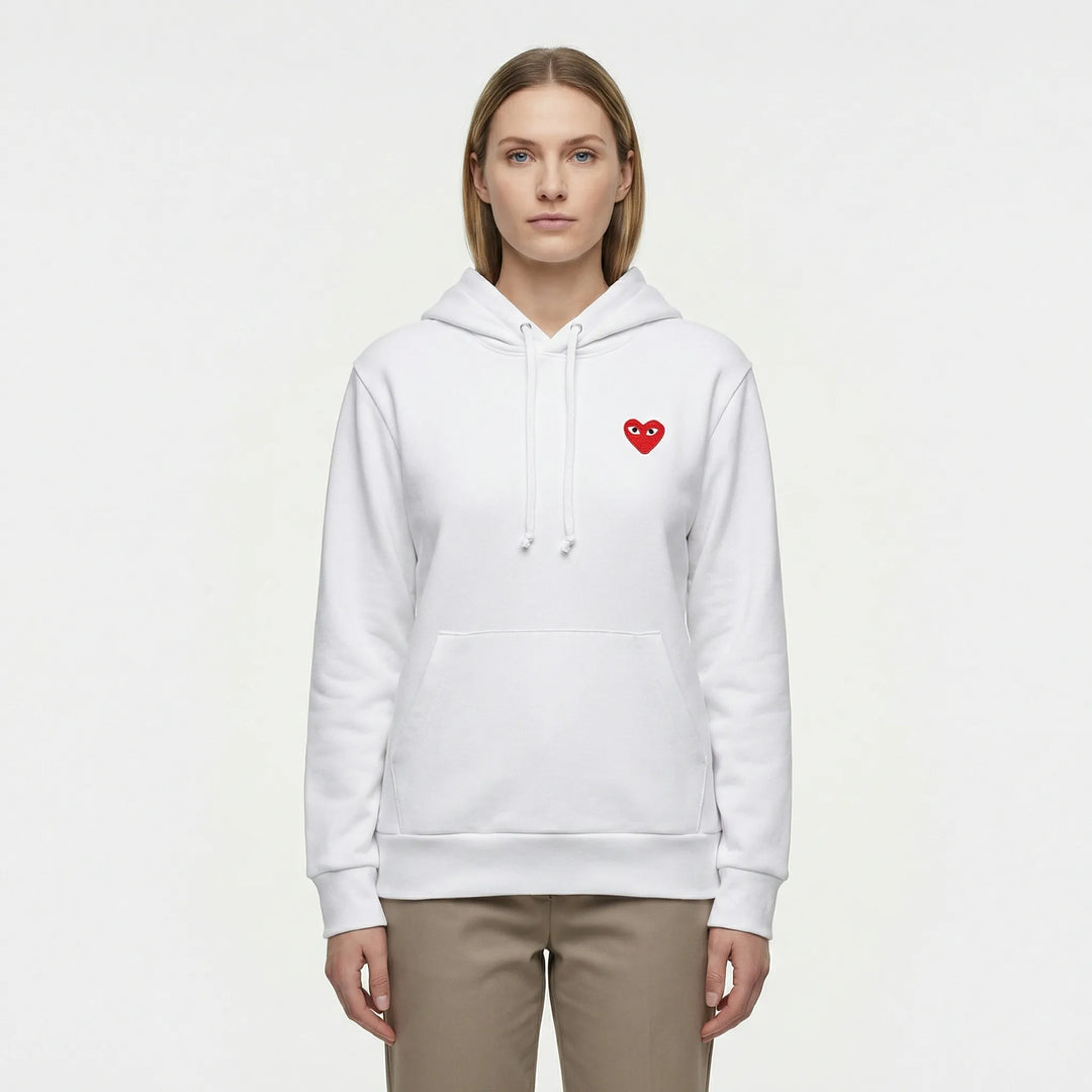 Heartelle - Kapuzensweater Mit Herzdetail Weiß Decorique.de