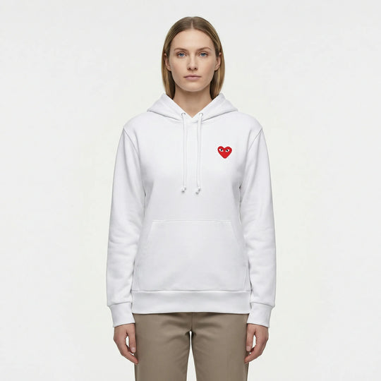 Heartelle - Kapuzensweater Mit Herzdetail Weiß Decorique.de