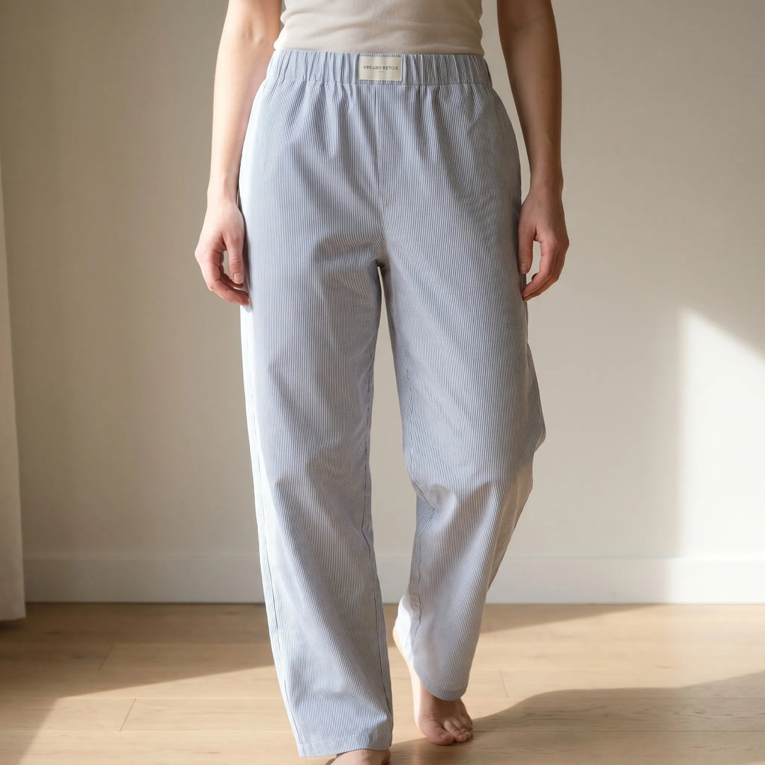 Loungia - Lässige Gestreifte Stoffhose
