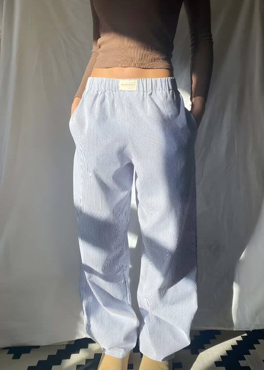 Loungia - Lässige Gestreifte Stoffhose