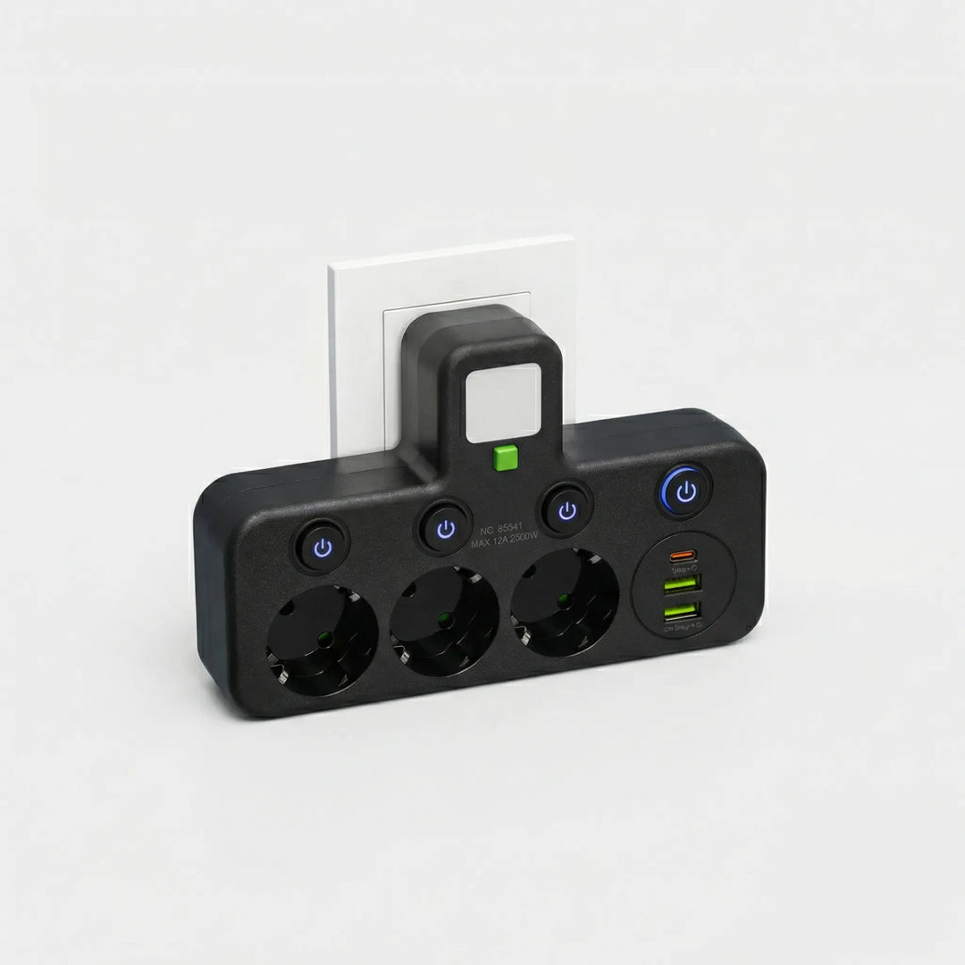 Powerlyst - Wandsteckdosenleiste Mit USB Schwarz USB Decorique.de