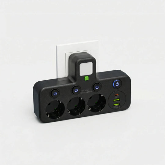 Powerlyst - Wandsteckdosenleiste Mit USB Schwarz USB Decorique.de