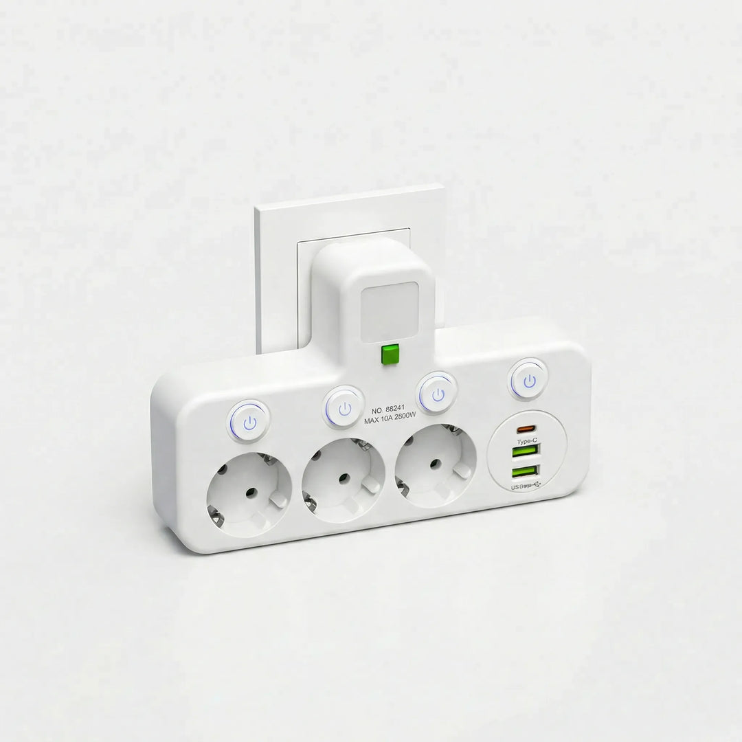 Powerlyst - Wandsteckdosenleiste Mit USB Weiß USB Decorique.de