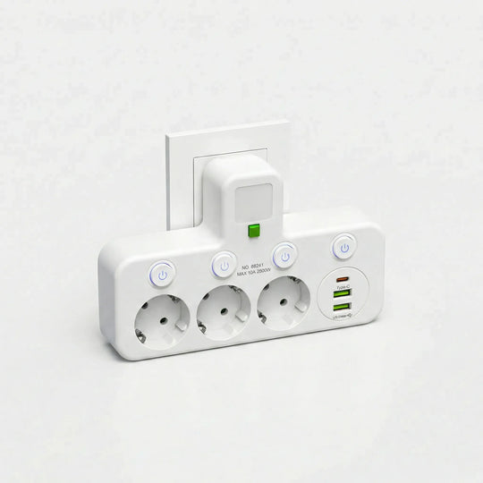 Powerlyst - Wandsteckdosenleiste Mit USB Weiß USB Decorique.de
