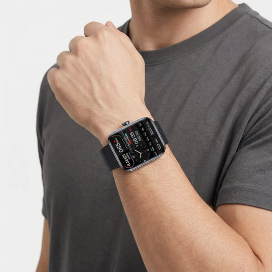PulseMate - Rechteckiges Smartwatch Design Schwarz Decorique.de