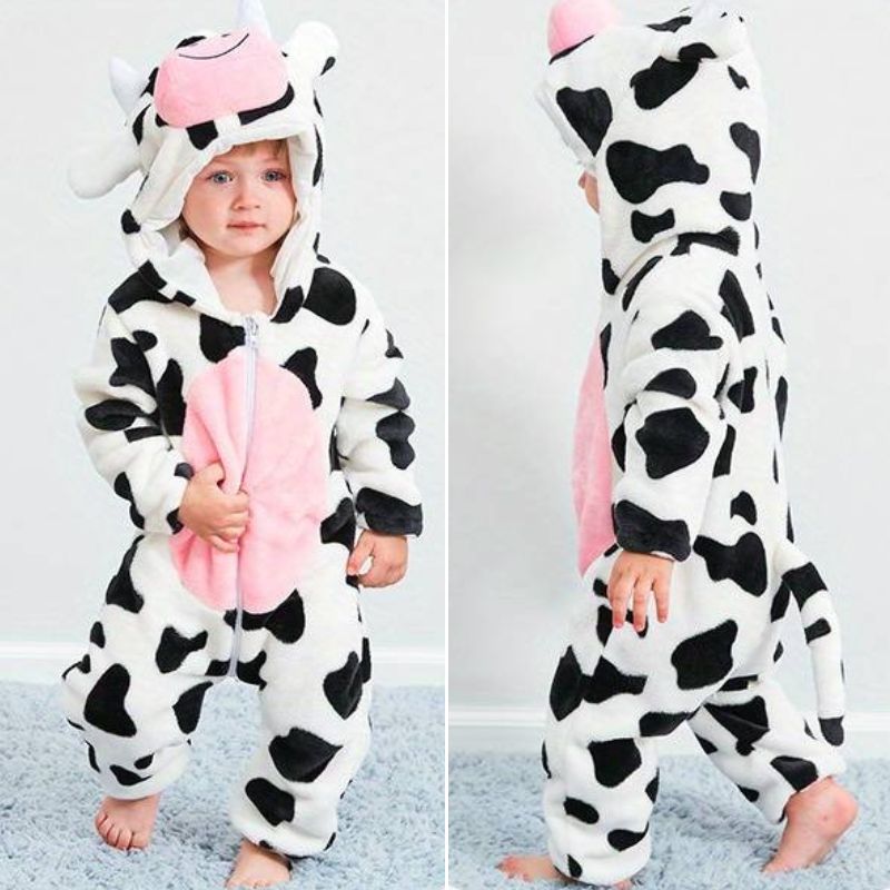 SnuggleBug - Babyganzkörperanzug Mit Kapuze Kuh Decorique.de