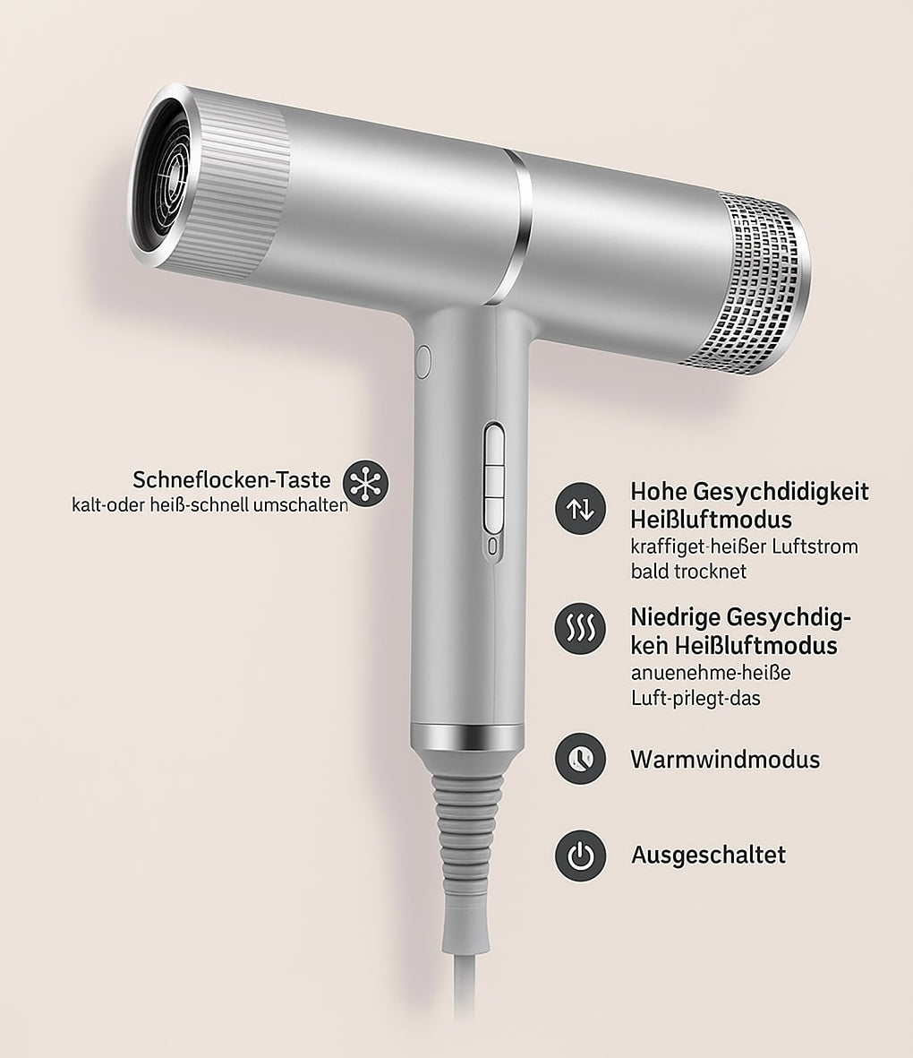 AeroDry | Professioneller Hochleistungs-Haartrockner für schnelles, schonendes Styling Decorique.de