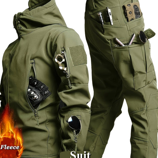 Andreas | Herren Softshell Winter-Set – Jacke & Hose Grün Decorique.de