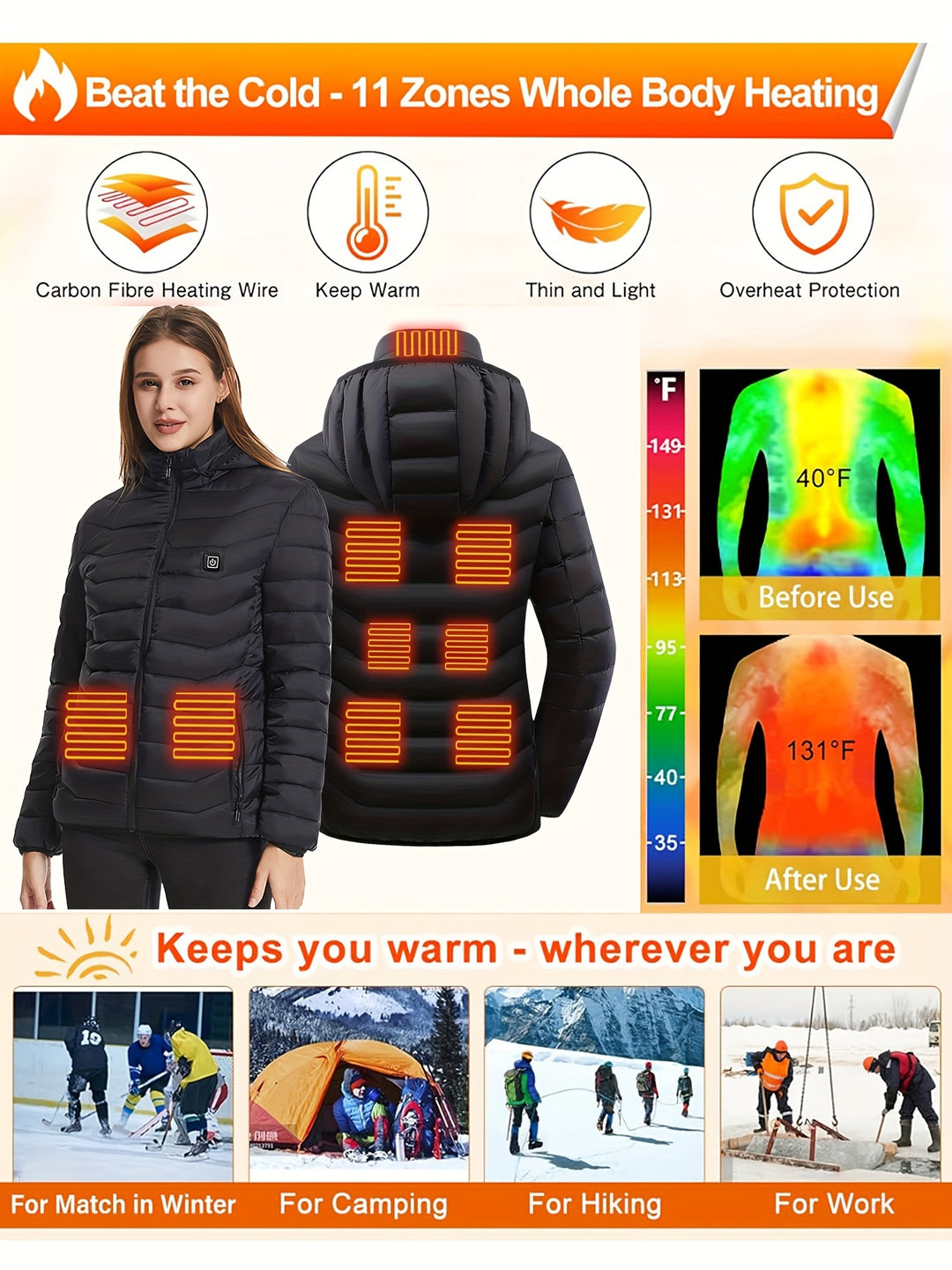 Athena | Damen Heizjacke – USB-aufladbar & Leichtgewicht Decorique.de
