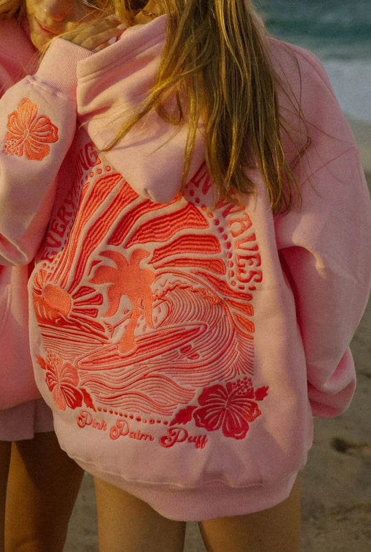 Avery | Weicher Bestickter Kapuzenpullover | Damen Rosa Decorique.de