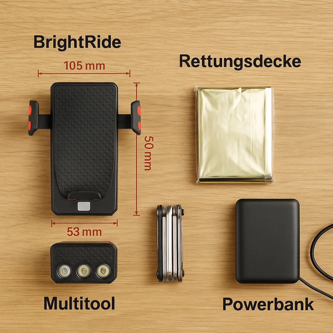 BrightRide | 4-in-1 Fahrradlicht mit Powerbank und 1500 Lumen LED Decorique.de