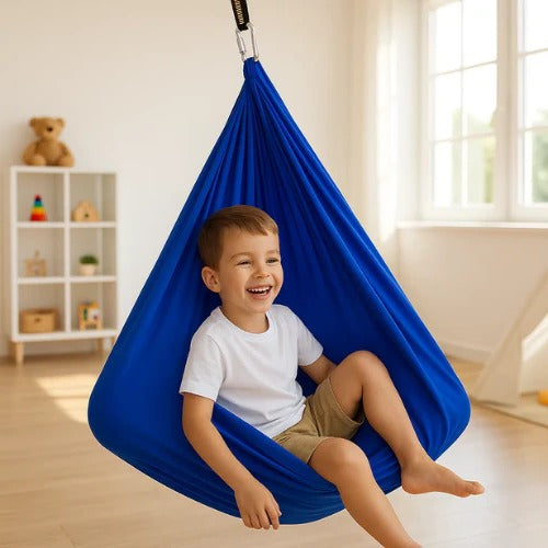 CalmSwing | Sensorische Autismus-Therapie-Schaukel für Innen- und Außenbereich Blau Decorique.de