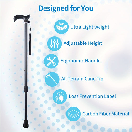 CarbonGlide | Gehstock aus Carbon – Ultraleicht & Höhenverstellbar Decorique.de