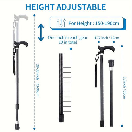 CarbonGlide | Gehstock aus Carbon – Ultraleicht & Höhenverstellbar Decorique.de