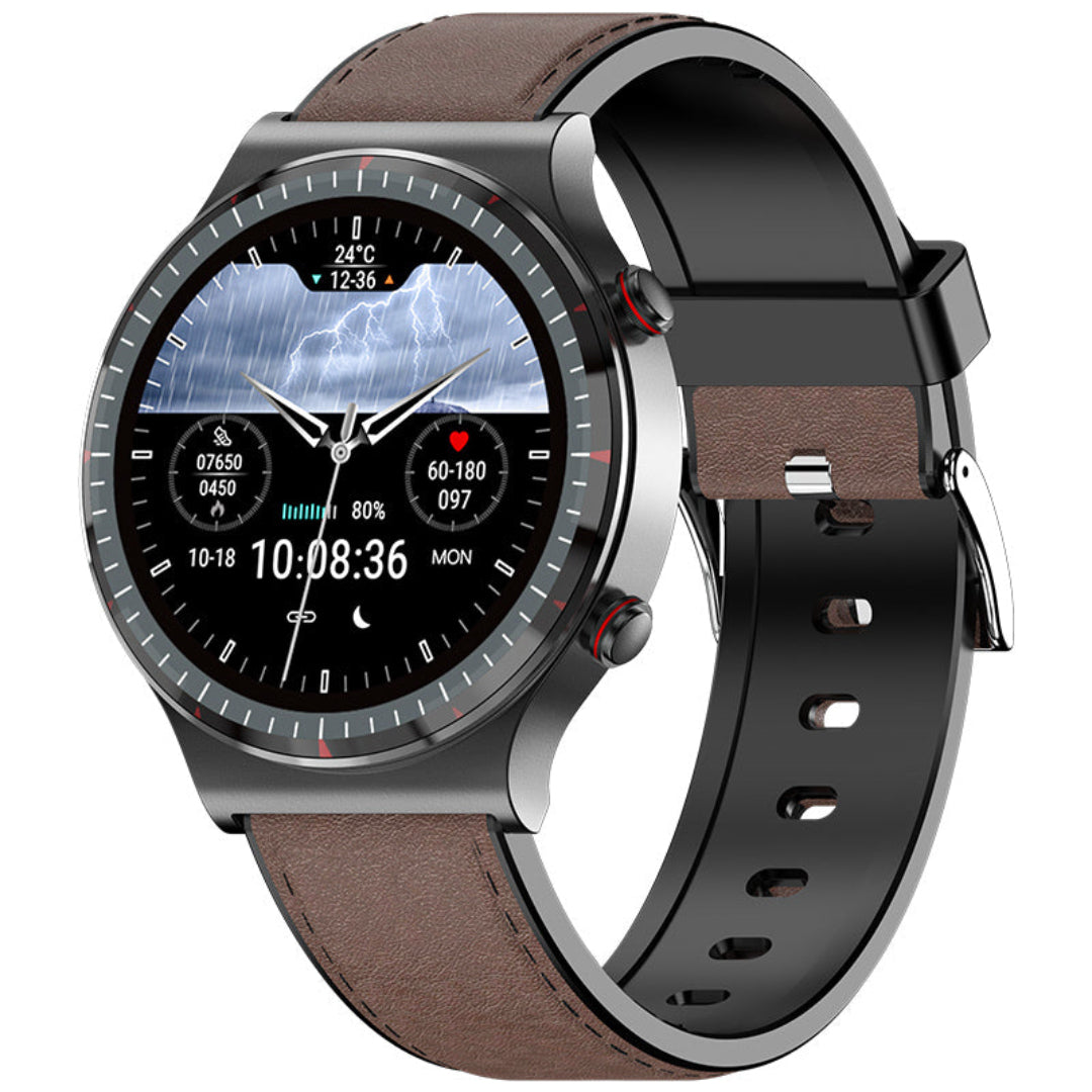 CardioSense | Medizinische EKG-Smartwatch mit Osram-Sensor Klassisches Schwarz Braun Decorique.de