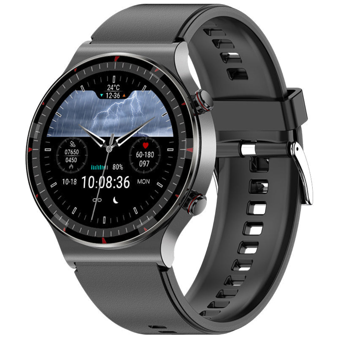 CardioSense | Medizinische EKG-Smartwatch mit Osram-Sensor Klassisches Schwarz Schwarz Decorique.de