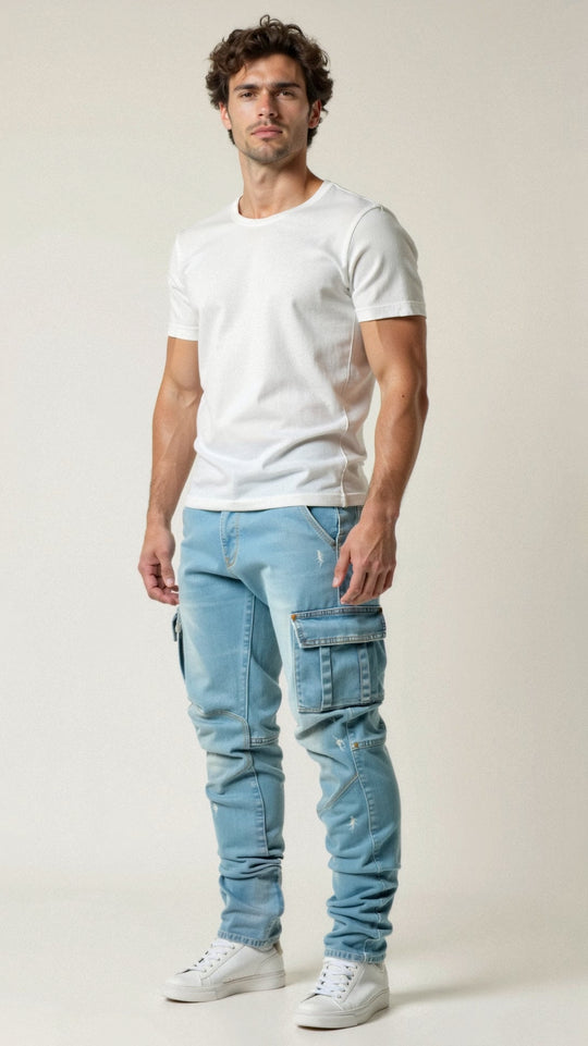 Caspar | Dehnbare Cargo-Jeans | Herren Decorique.de