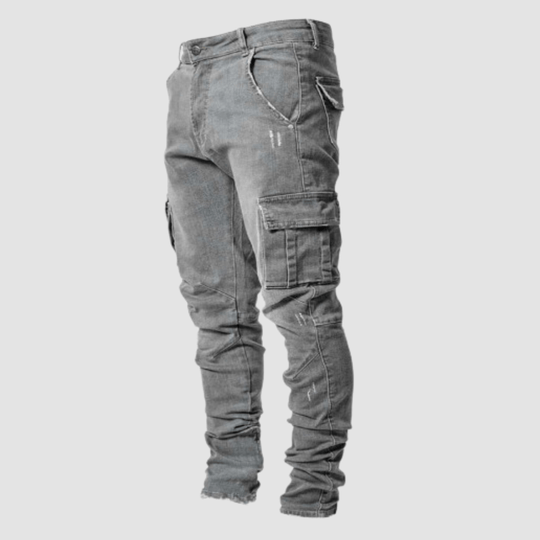 Caspar | Dehnbare Cargo-Jeans | Herren Grau Decorique.de