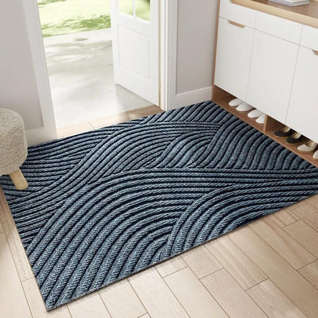 CleanStep | Dauerhaft Rutschfest Sandfänger Fußmatte Blau Decorique.de