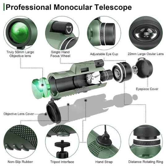 ClearSight | 600x Ultra-Zoom Monokular – Leicht, Kompakt & Wetterfest Decorique.de