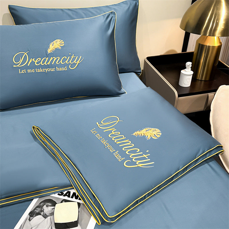 CoolDream | Atmungsaktive Eisseiden-Bettdecke Blau Decorique.de