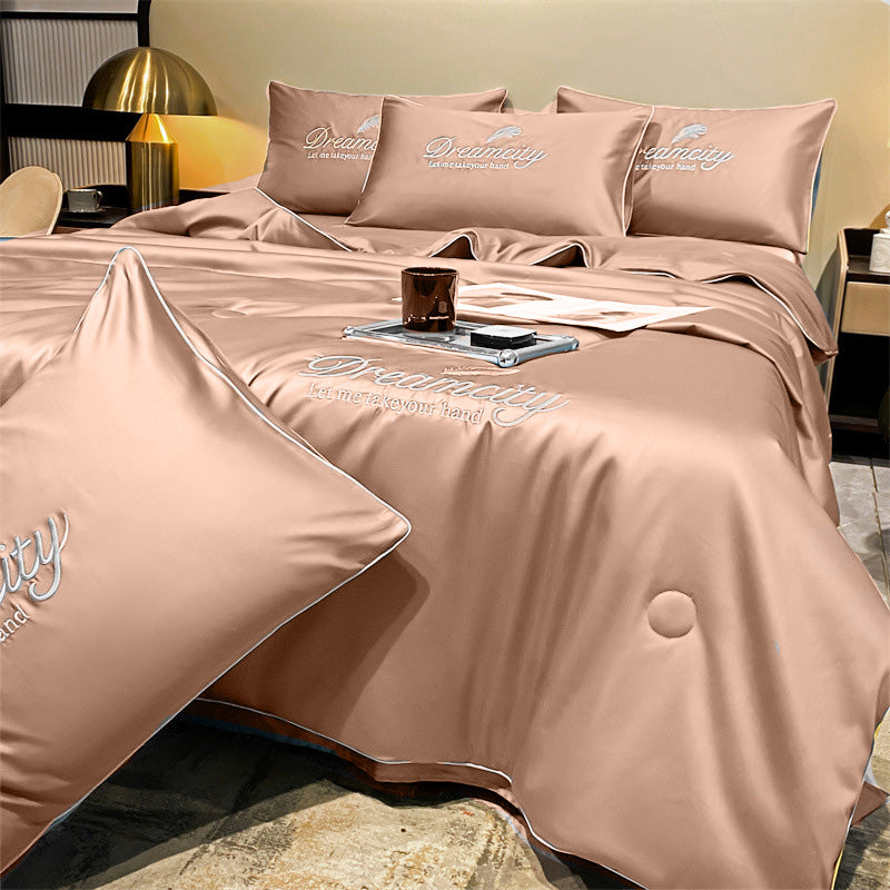 CoolDream | Atmungsaktive Eisseiden-Bettdecke Rosa Decorique.de
