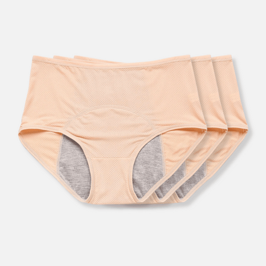 DryShield | Auslaufsichere Unterwäsche Beige 3er-Pack Decorique.de
