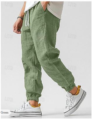 Fabio | Leichte Leinen-Cargohose | Herren Grün Decorique.de