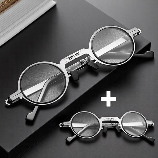 FlexiVision | Faltbare Lesebrille mit Blaulichtfilter & Titanrahmen Runder Rahmen 1+1 GRATIS Decorique.de