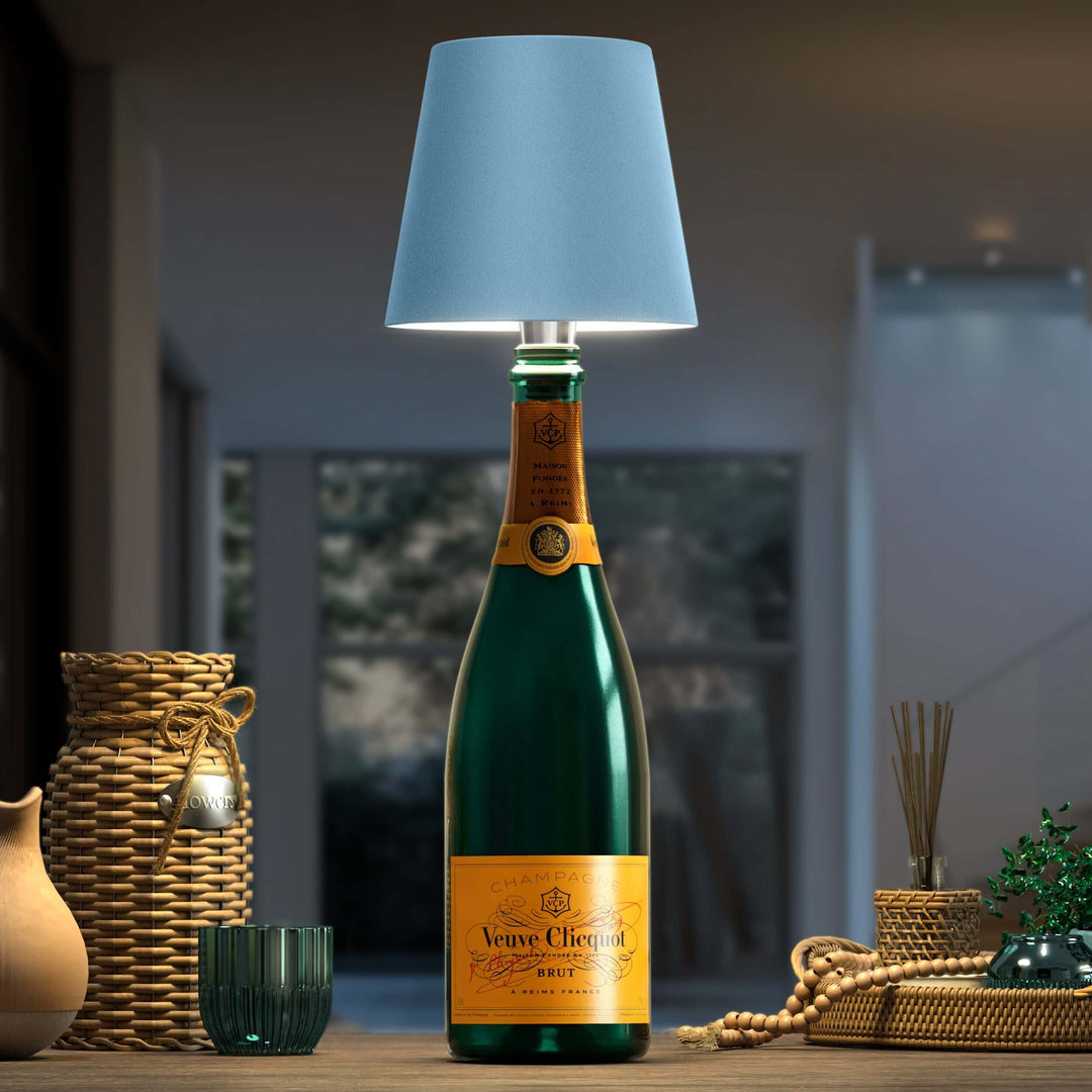 GlowBottle | Nachhaltige LED-Flaschenlampe Blau Decorique.de