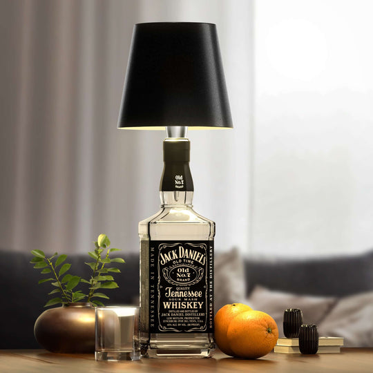 GlowBottle | Nachhaltige LED-Flaschenlampe Schwarz Decorique.de