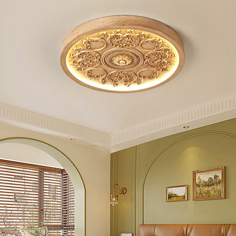 GlowMira | Moderne Harz-Deckenlampe mit variabler Lichtfarbe Holzfarbe Decorique.de