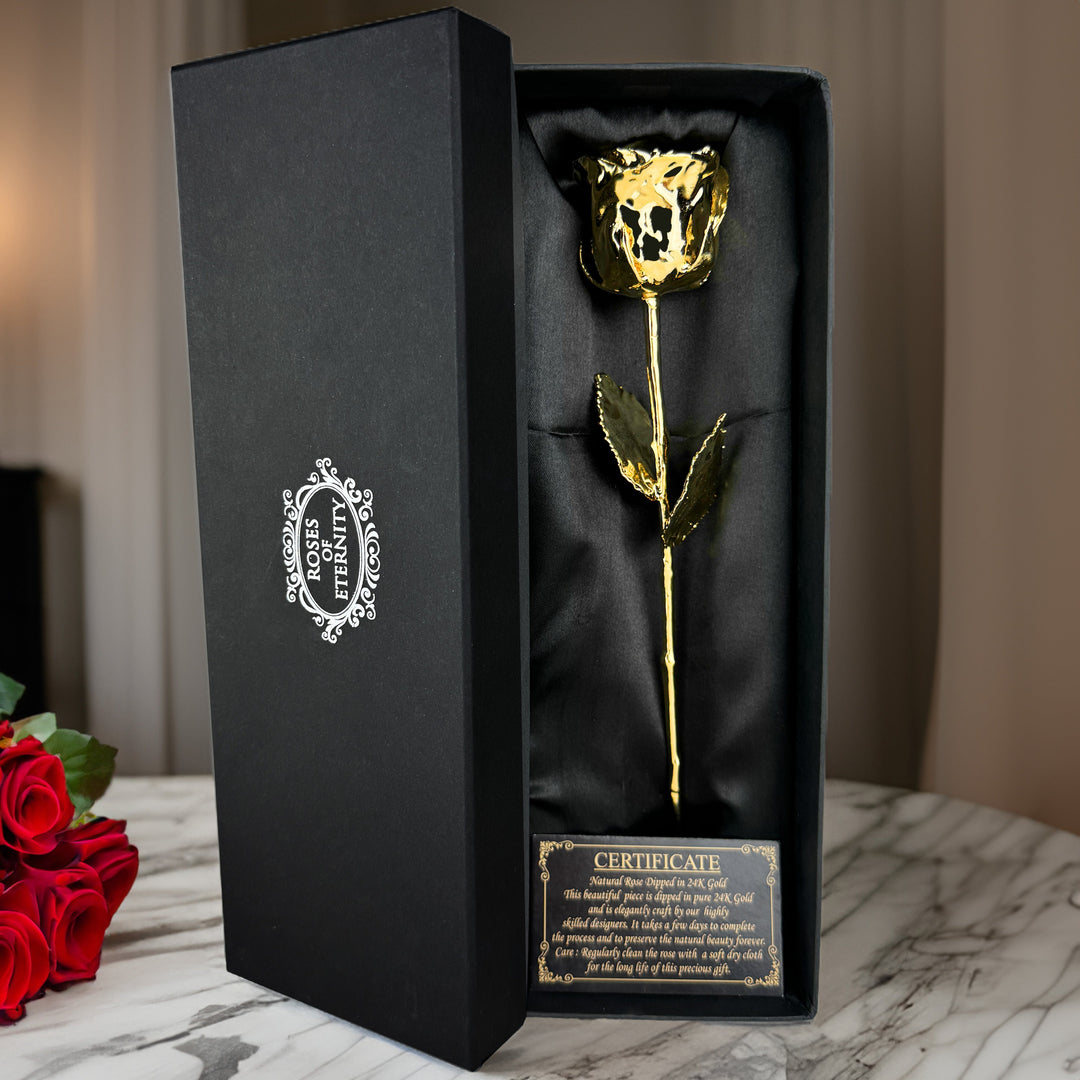 GoldenBloom | Rose – Echte Blüte in 24K Gold Decorique.de