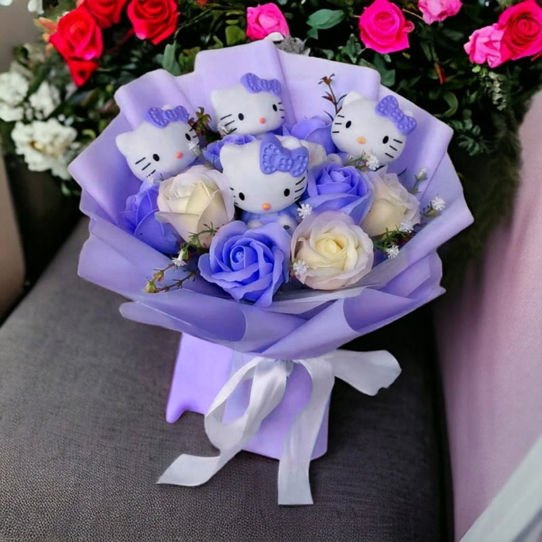 KittyBouquet | Hello Kitty Blumenstrauß Lila Decorique.de