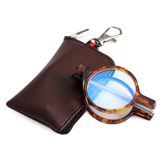 LiteFold | Elegante, faltbare Lesebrille mit Etui A-Leopard Decorique.de