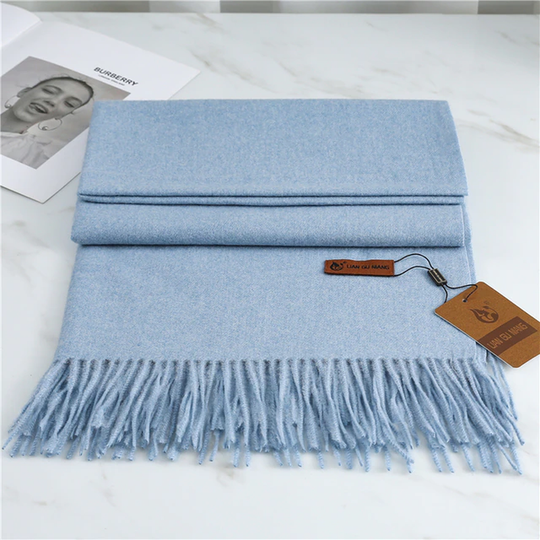 Lora | Kaschmirschal – Eleganz & Wärme Himmelblau Decorique.de