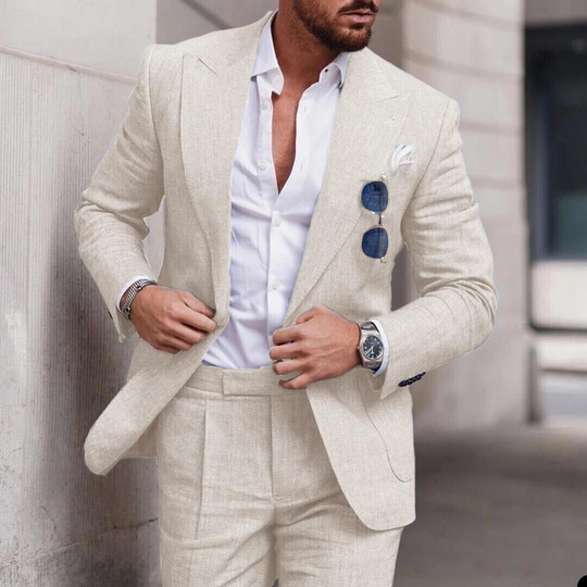 Luciano | Leichter Sommeranzug | Herren Champagner Decorique.de