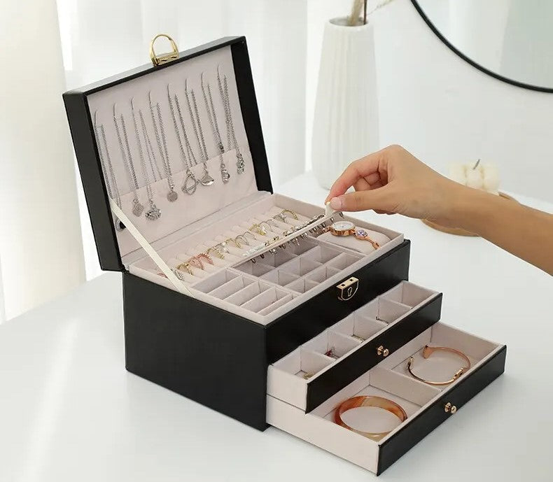 LuxeCase | Leather Jewellery Box – Multi-Layer Elegant Design Decorique.de
