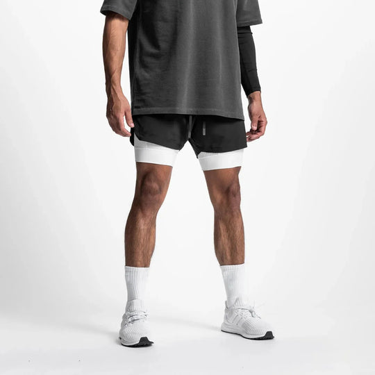 Maxim | Atmungsaktive Trainingsshorts | Herren Schwarz - weißes Futter Decorique.de