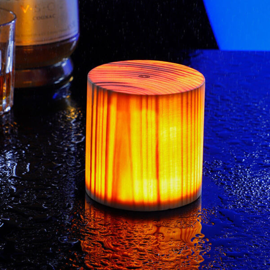 NoctiWood | Kreative Holz LED Touch Nachttischlampe Wiederaufladbar Decorique.de