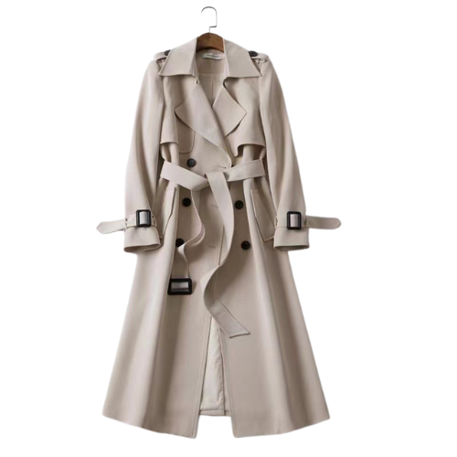 Noelia | Eleganter Doppelreiher-Mantel | Damenmode Beige Decorique.de
