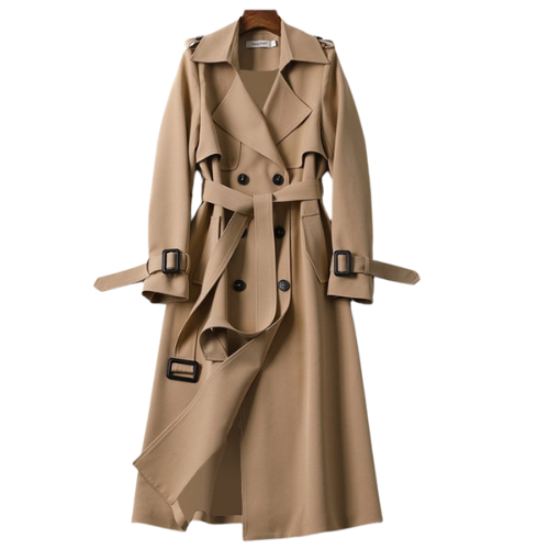Noelia | Eleganter Doppelreiher-Mantel | Damenmode Khaki Decorique.de