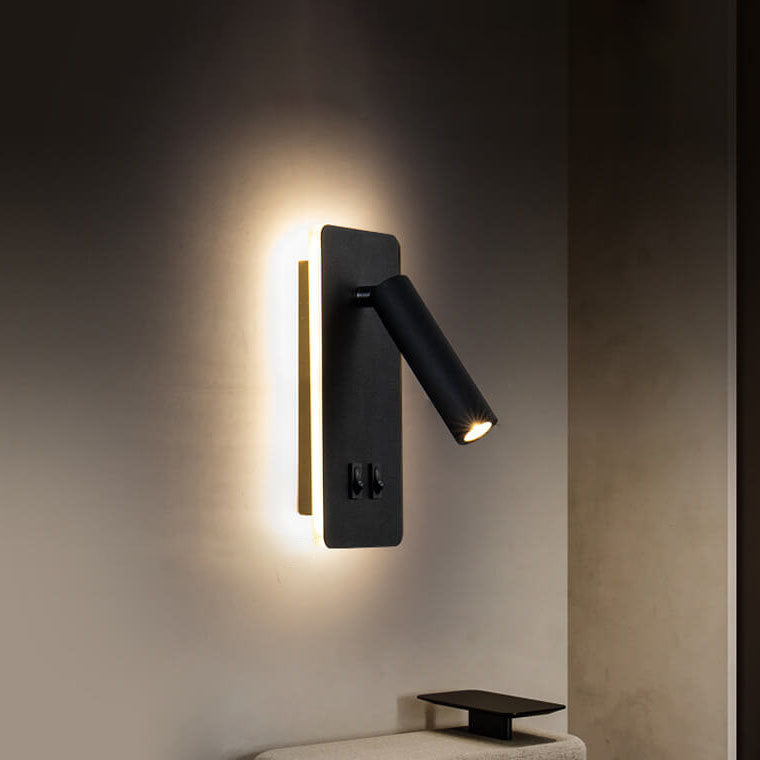 PivotLite | Dimmbarer LED-Wandstrahler mit Drehfunktion Schwarz B - Warmes Licht (3000K) 230V Decorique.de