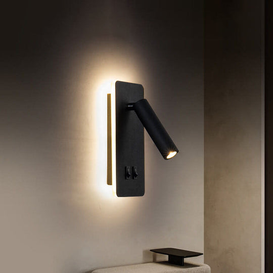 PivotLite | Dimmbarer LED-Wandstrahler mit Drehfunktion Schwarz B - Warmes Licht (3000K) 230V Decorique.de